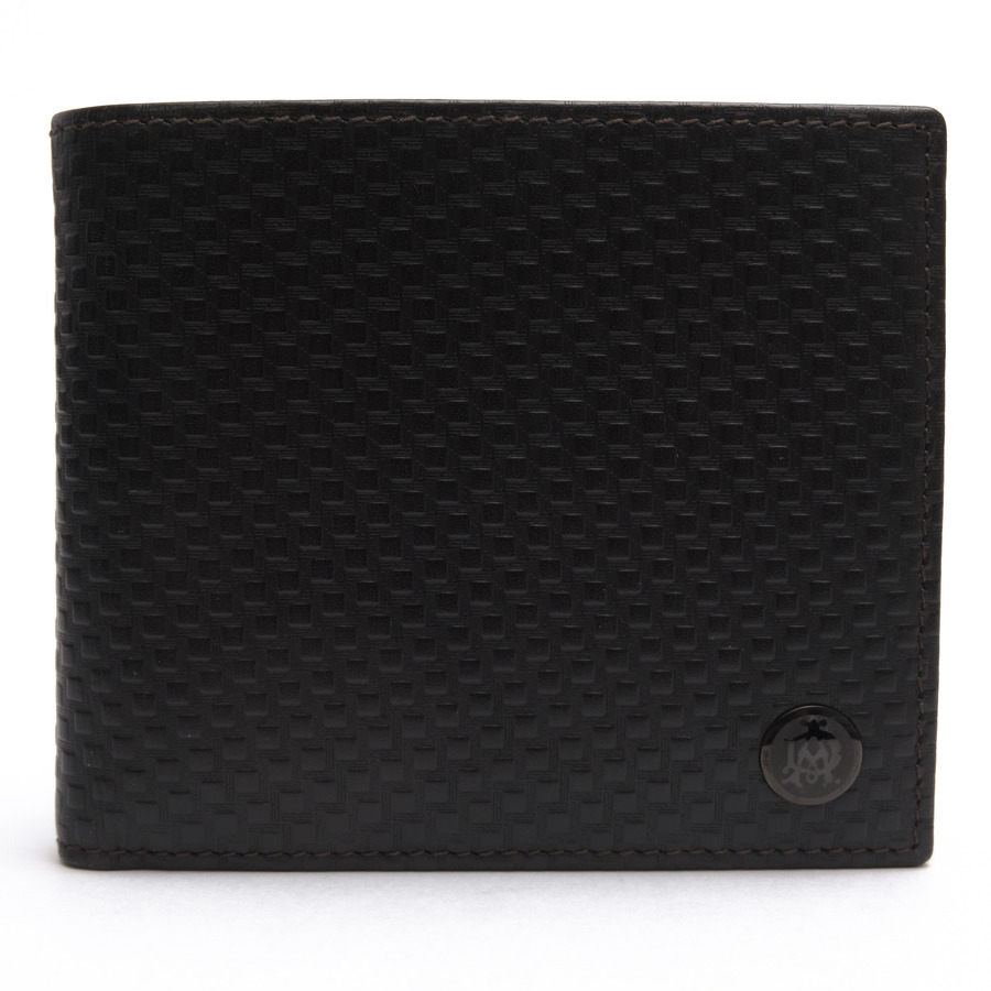 Dunhill 財布 ダンヒル L2V332A MICRO D-EIGHT BILLFOLD 4CC & COIN PURSE マイクロ ディーエイト Lenkrad Hybrid Leather 型押しカーフレザー 牛革 シグネチャー柄 小銭入れあり 二つ折り 【中古】|ブランディング