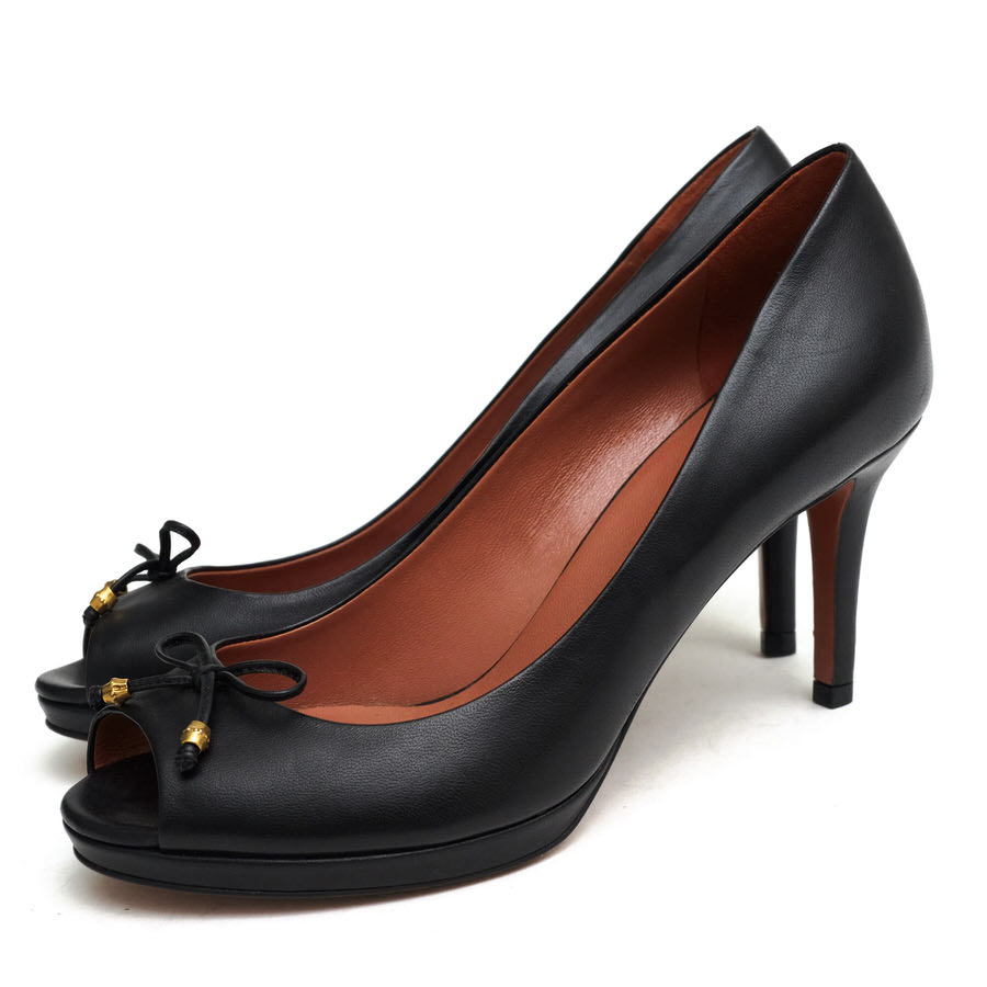 極美品　GUCCI ブラックスエード　パンプス 楽天市場】【8/1 P2倍】【本物保証】 箱・布袋付 美品 グッチ