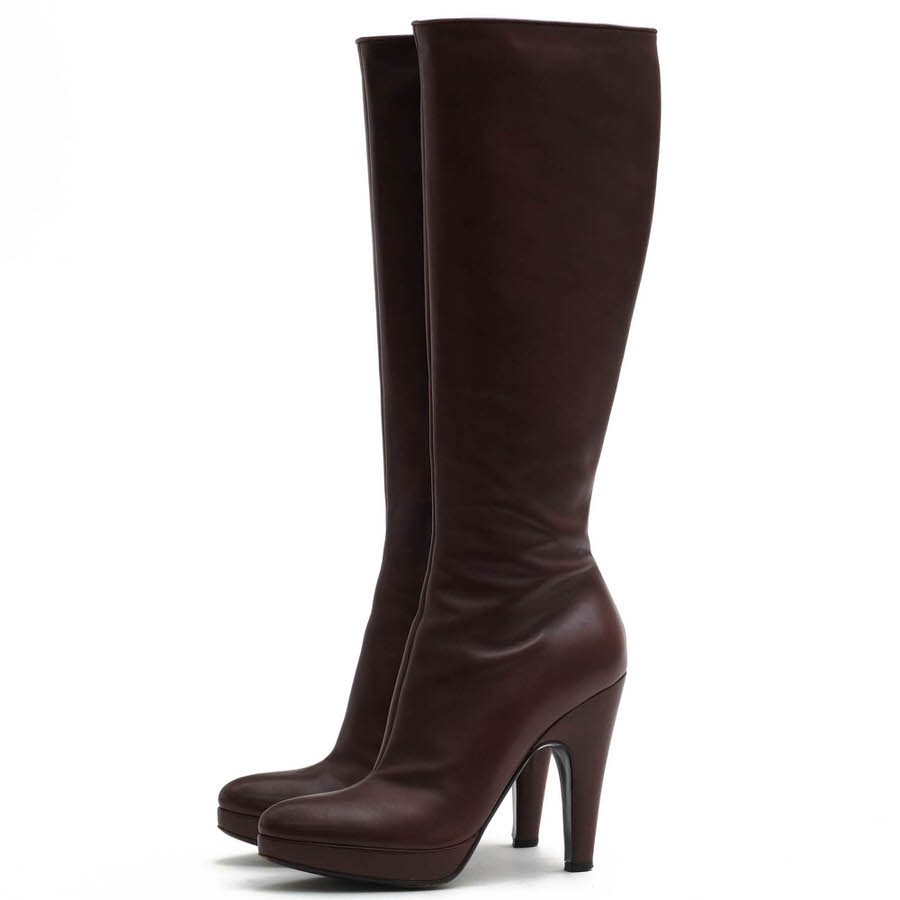 楽天市場】【プラダ】Prada ナイロン ロングブーツ ブラック 36 1/2