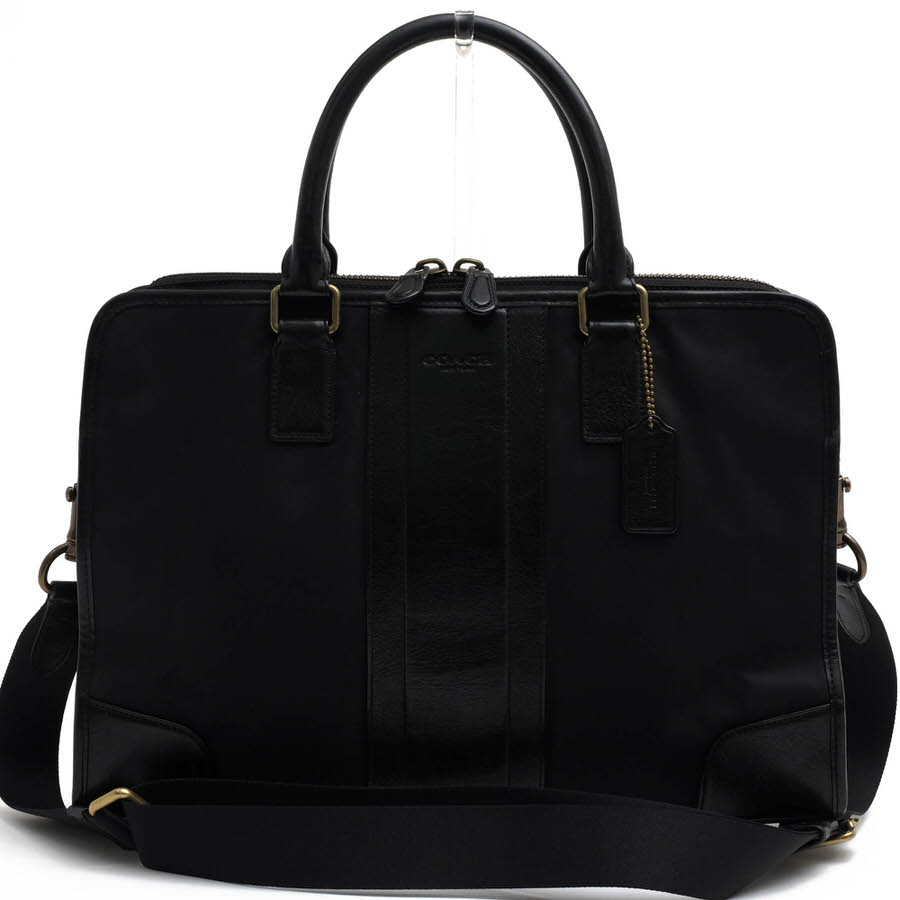COACH ビジネスバッグ コーチ F71545 ボンベ ナイロン ディレクターズ ブリーフケース BOMBE NYLON DIRECTORS BRIEFCASE 一部牛革 2WAY ショルダーバッグ 【中古】