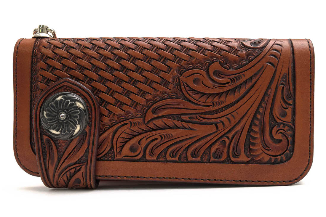 Calee EMBOSS LEATHER WESTERN WALLET 財布