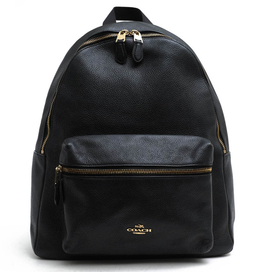 COACH リュック コーチ F38288 Charlie Backpack In Pebble Leather チャーリー ペブルドレザー 牛革 シボ革 シュリンクレザー ユニセックス 男女兼用 【中古】