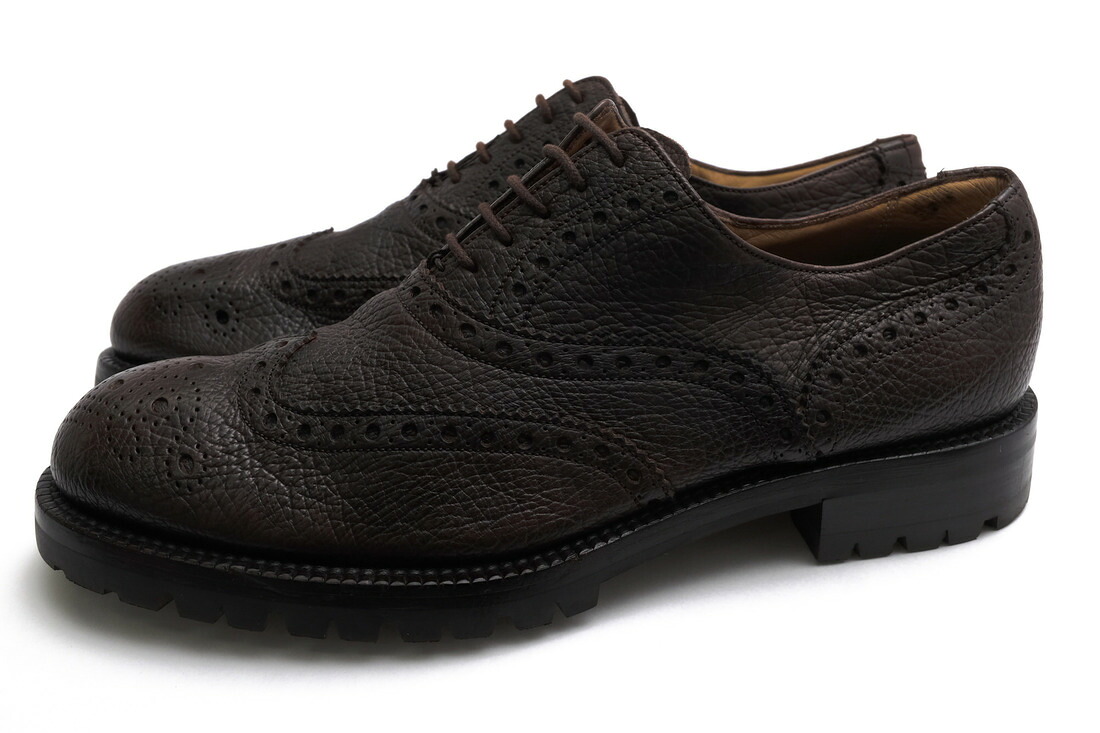 BALLY ビジネスシューズ バリー BINDY 牛革 フルブローグ ウイングチップ シボ革 シュリンクレザー グッドイヤーウェルト製法 【中古】|ブランディング