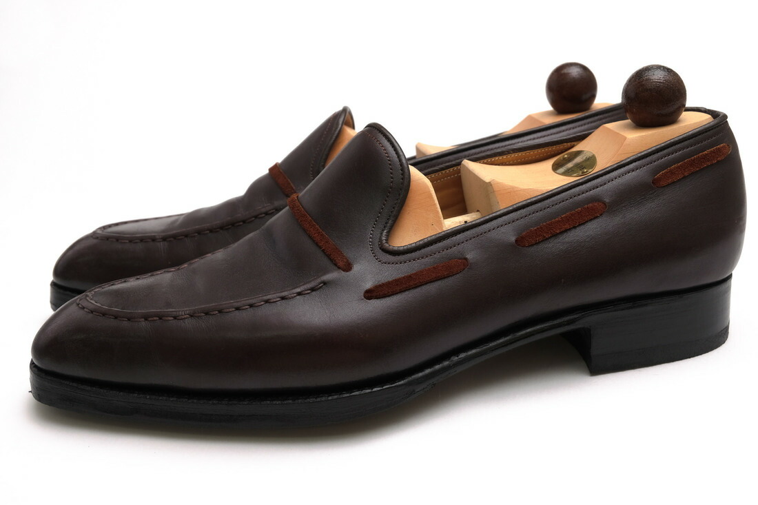 VASS コインローファー ヴァーシュ SLIPPER III カーフレザー 牛皮  スリッポン レザーソール ハンドソーンウェルテッド処方箋 【中古】