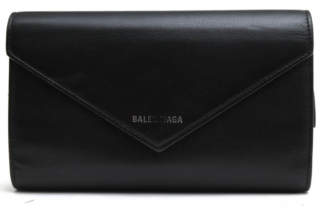 BALENCIAGA 長財布 バレンシアガ 371661 PAPIER ZA MONEY ペーパーマニー 牛革 カーフ ラウンドジップ ラウンドファスナー 小銭入れあり 【中古】