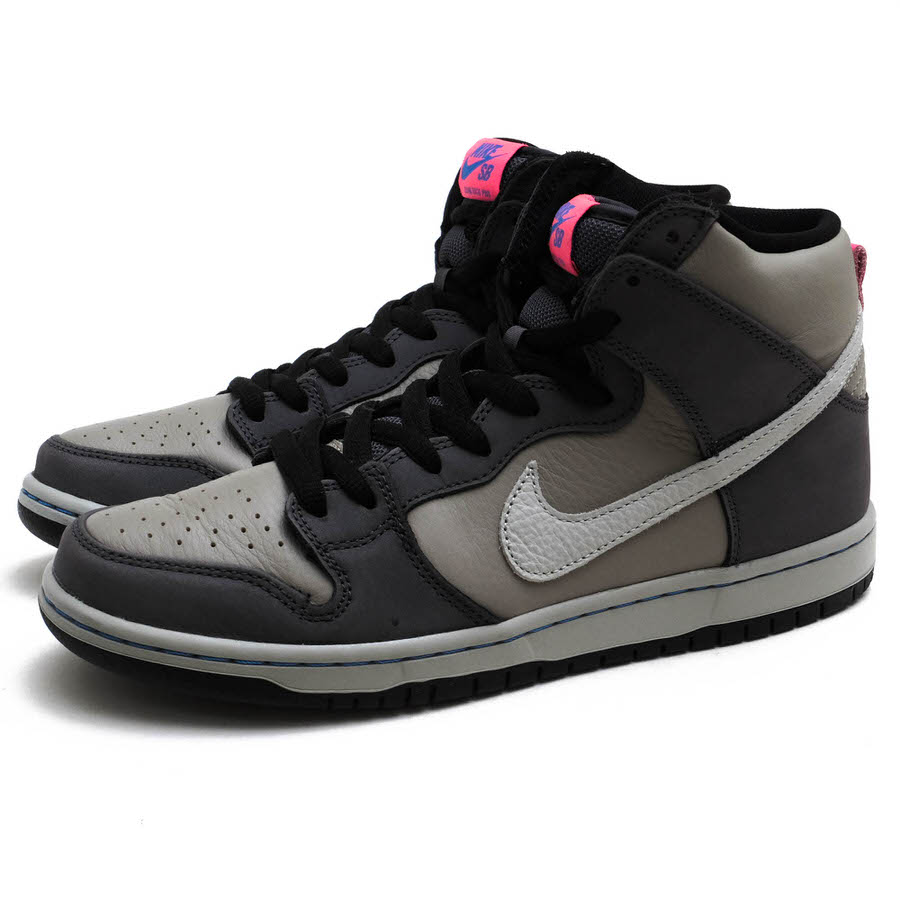 NIKE ハイカットスニーカー ナイキ DJ9800-001 SB Dunk High Pro ISO Medium Grey Pink ダンク ハイ プロ 天然皮革   【中古】
