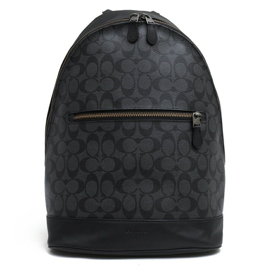 COACH リュック コーチ F78756 West Slim Backpack In Signature Canvas Leather ウェスト スリム バックパック コーテッドキャンバス シグネチャー柄 ノートPC収納可 デイパック 【中古】|ブランディング