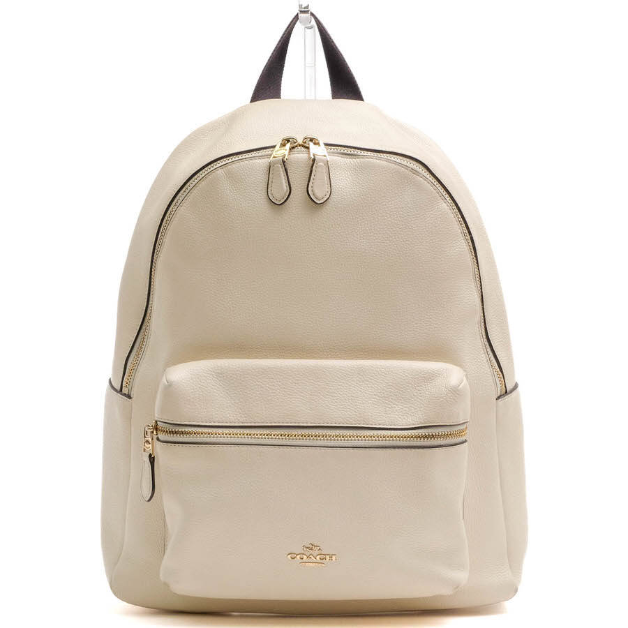 COACH リュック コーチ F38288 Charlie Backpack In Pebble Leather チャーリー ペブルドレザー 牛革 シボ革 シュリンクレザー ユニセックス 男女兼用 【中古】