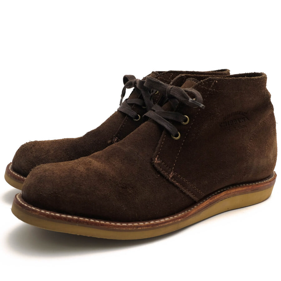 CHIPPEWA チャッカブーツ チペワ 1901G08 1955 ORIGINAL MODERN SUBURBAN 1955 オリジナル モダン サバーバン CHOCO MOSS SUEDE 牛革 プレーントゥ グッドイヤーウェルト製法 【中古】|ブランディング