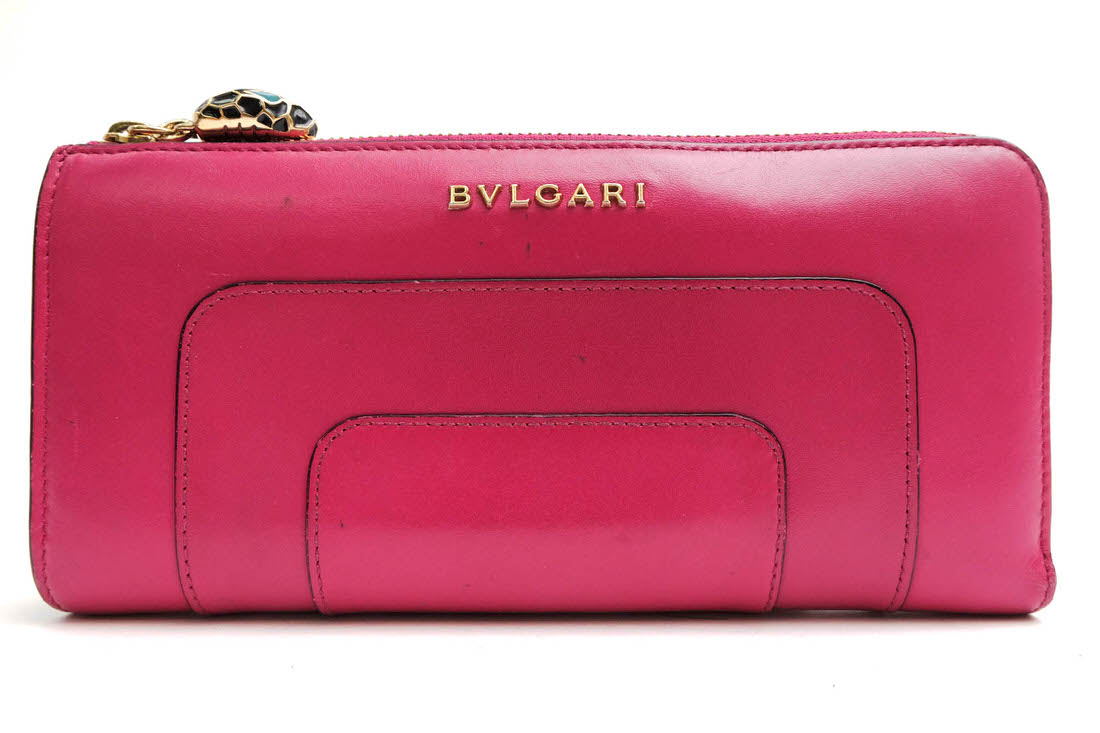 BVLGARI 長財布 ブルガリ Serpenti セルペンティ 牛革 カーフ 小銭入れあり ラウンドジップ ラウンドファスナー 【中古】