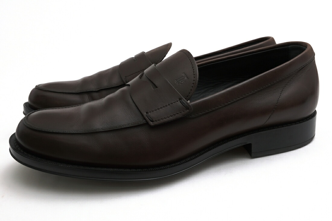TOD'S コインローファー トッズ カーフレザー 牛革 ペブルソール スリッポン マッケイ製法 【中古】｜ブランディング