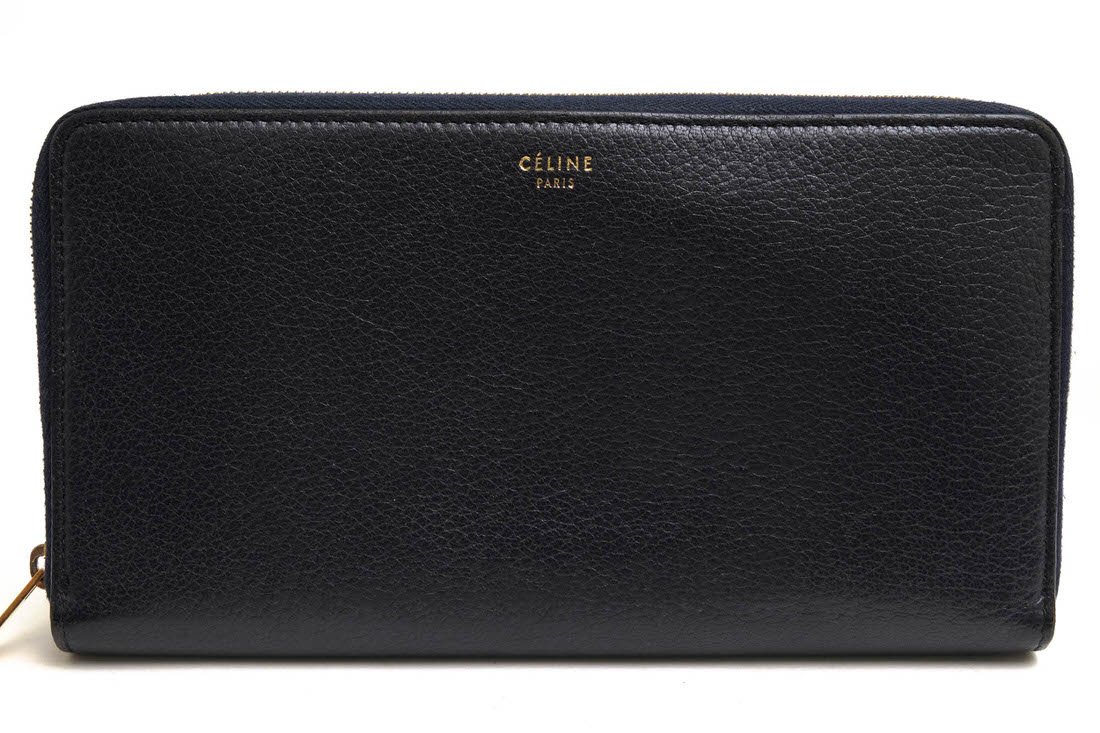 CELINE 長財布 CELINE セリーヌ 長財布 ラージ ジップドウォレット カーフ
