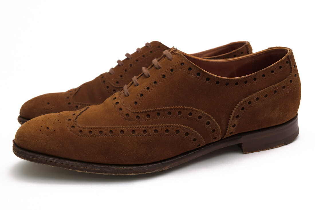 CROCKETT＆JONES ビジネスシューズ クロケット＆ジョーンズ ATHERSTONE ハンドグレード 牛革 ウイングチップ グッドイヤーウェルト製法 レザーソール 【中古】｜ブランディング