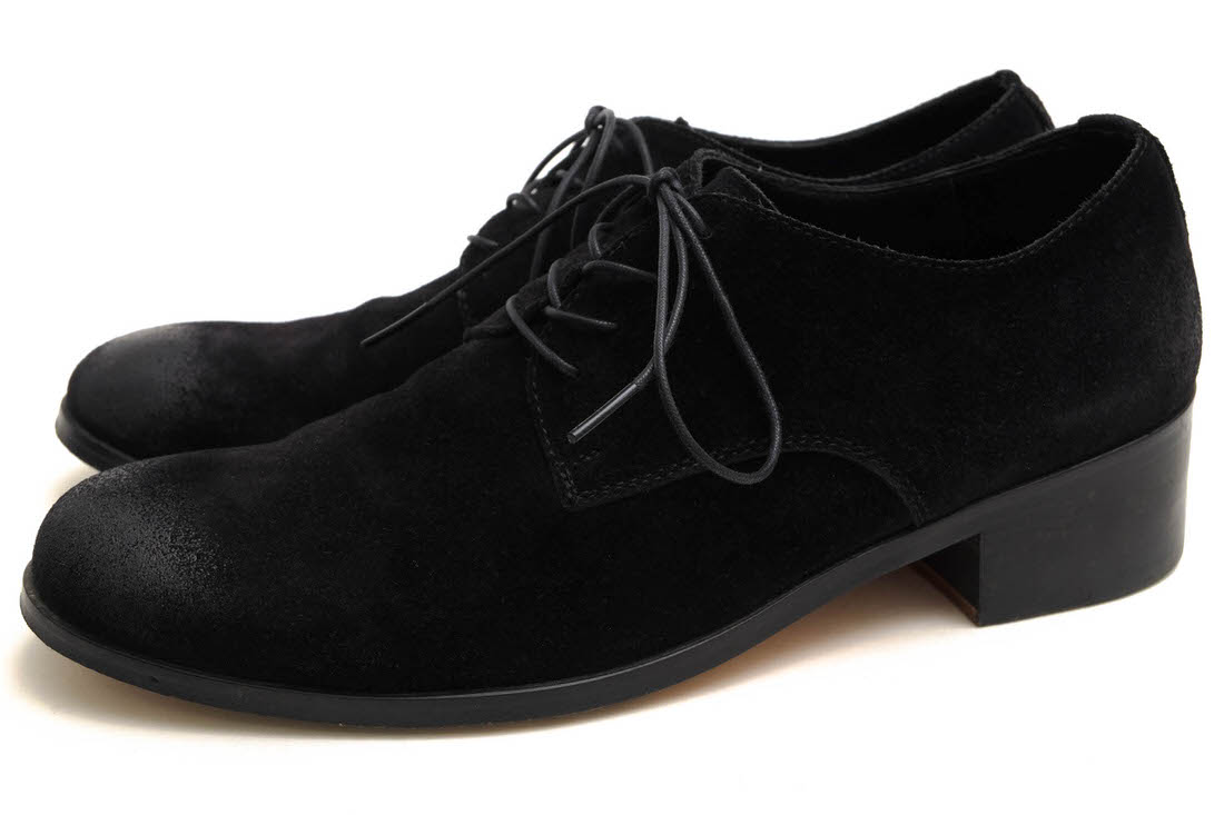 PADRONE ビジネスシューズ パドローネ PU8394-2103-21A BL DERBY SHOES BLACK SUEDE ワックス加工 牛革 ダービーシューズ プレーントゥ レザーソール マッケイ製法 【中古】 16,244円