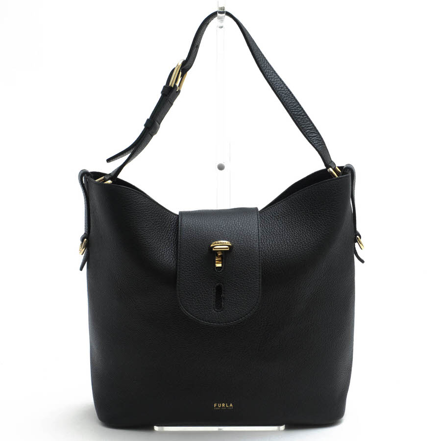 FURLA トートバッグ フルラ BZO4FUA HSF000 NET M HOBO グレインレザー 牛革型押し ホーボーバッグ シボ革 シュリンクレザー 肩掛け ワンショルダーバッグ 【中古】