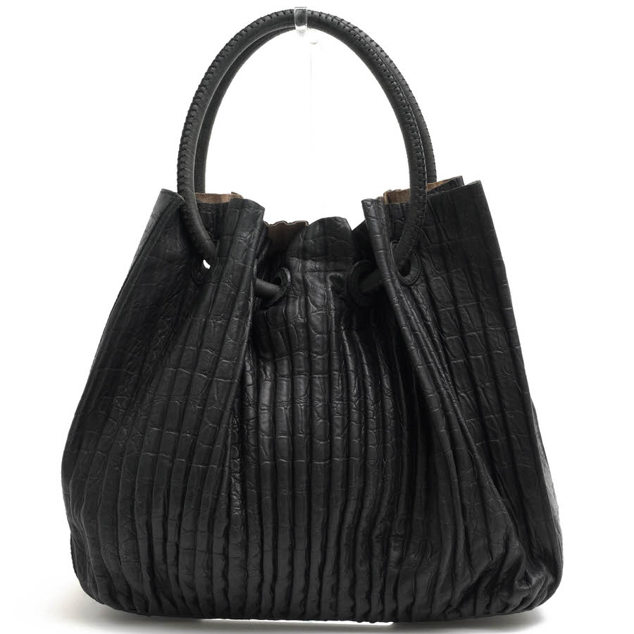 アルマーニ/GIORGIO ARMANI/Pleated Leather Bucket Bag トートバッグ 【中古】