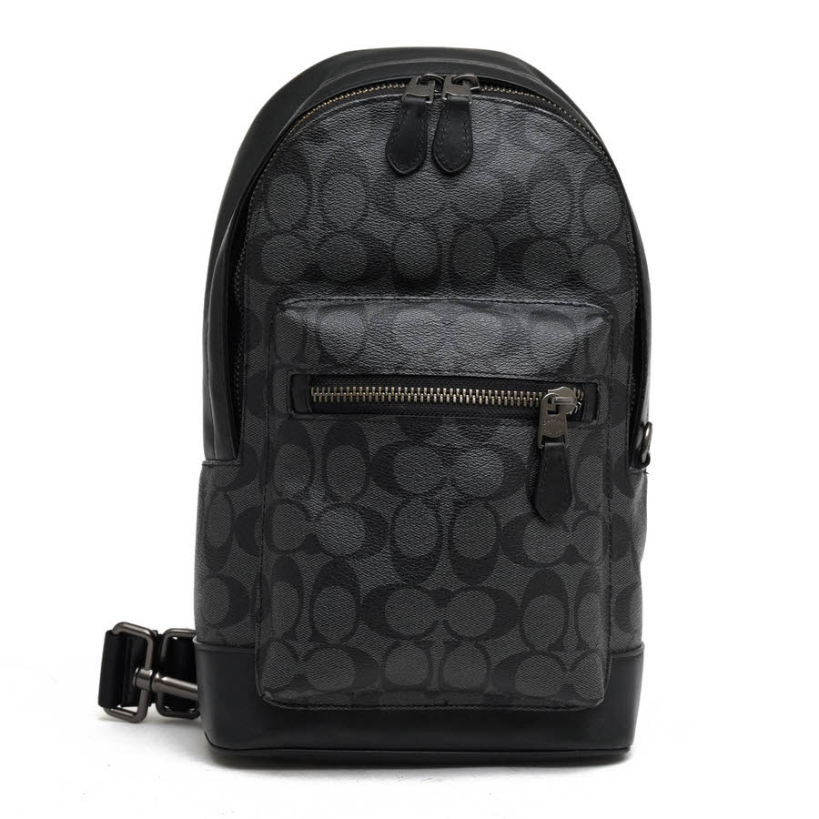 コーチ/COACH/2853 West Pack In Signature Canvas Charcoal Black ショルダーバッグ 【中古】