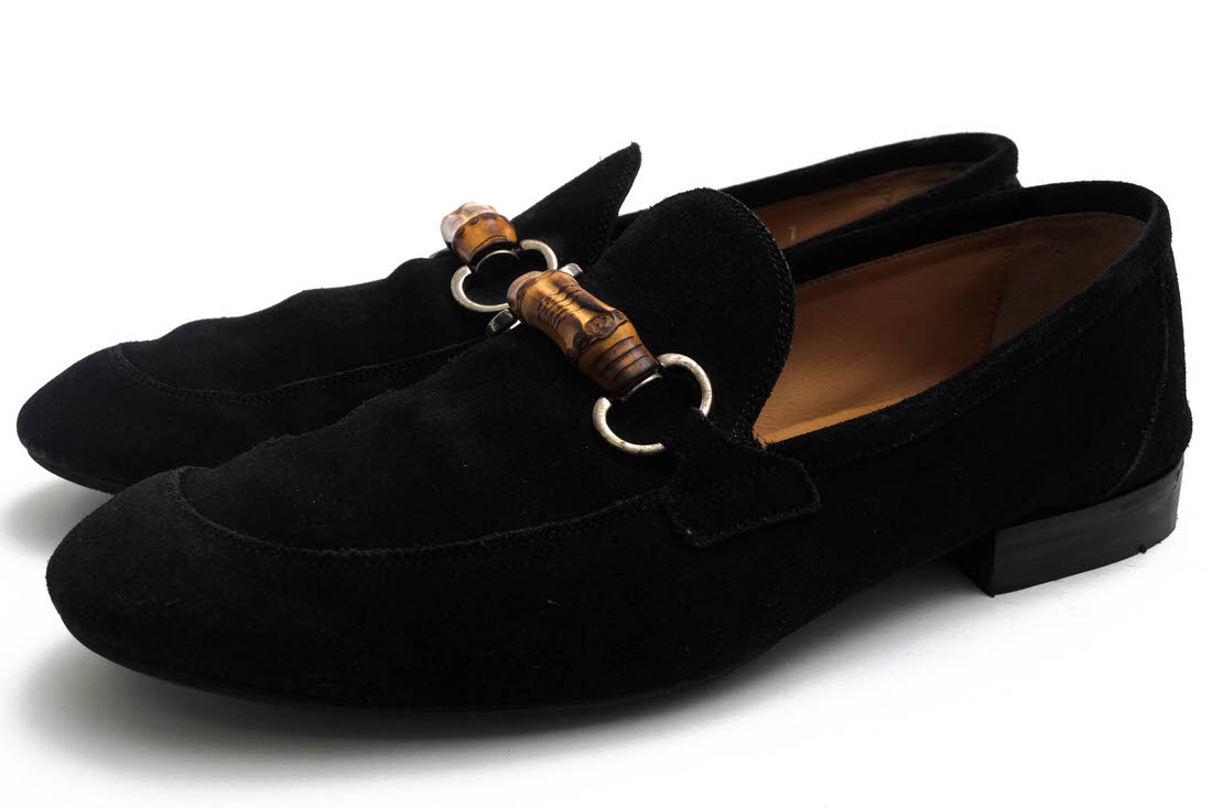 グッチ/GUCCI/368435 Suede Bamboo Horsebit Detail Loafer ビットローファー 【中古】