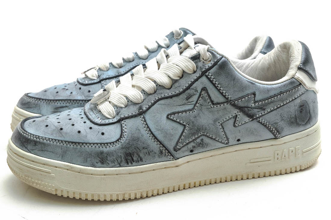 エイプ/A BATHING APE/OZXSHM191012K BAPE STA WEAR AWAY PAINT BLACK ローカットスニーカー 【中古】