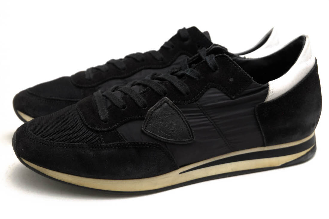 フィリップ 模範例/PHILIPPE MODEL/TRLU WX81 TROPEZ LOW U MONDIAL NOIR BLANC トロペ ローカットスニーカー 【中古】