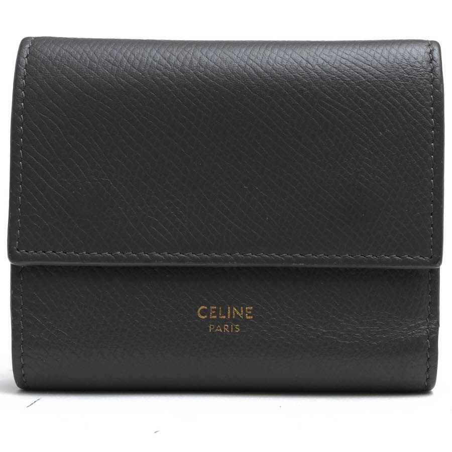 セリーヌ/CELINE/10B573BEL Small Tri-fold Wallet IN Grained Calfskin 財布 【中古】 ｜ブランディング２号店