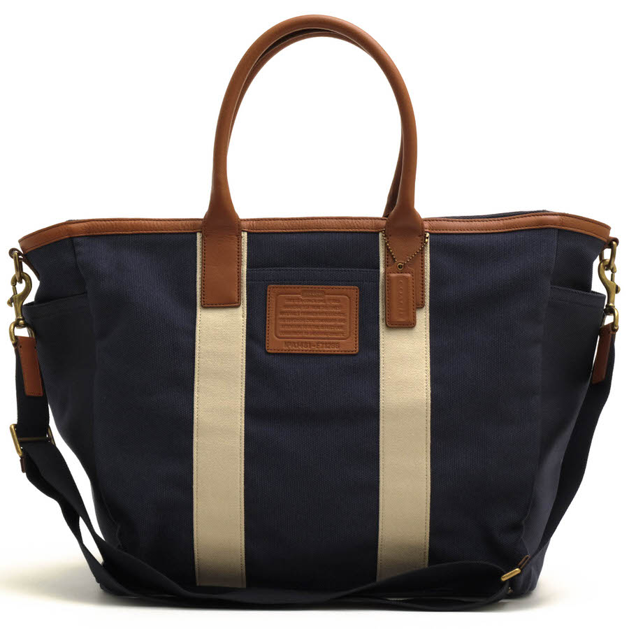 コーチ職/COACH/F71266 GETAWAY HERITAGE SOLID CANVAS BEACH TOTE 論理ゲート通い路 ヘリテージ 益荒男 帆布 砂浜 トート トートバッグ 【中古】