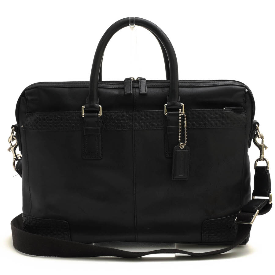 コーチ職/COACH/F70454 Gramercy Leather Zip Top Briefcase 瓦 なめし革 ジップ いの一番 ブリーフ 商行為御徒面子 【中古】