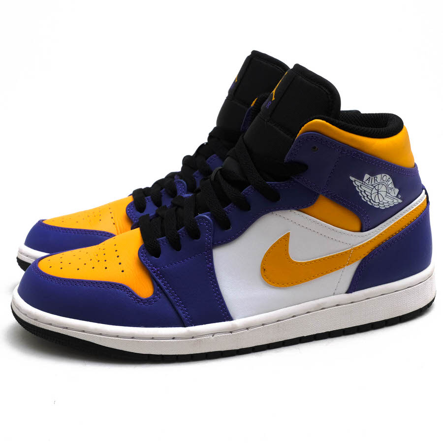 ナイキ/NIKE/DQ8426-517 Air Jordan 1 Mid Lakers エアジョーダン 1 ミッド レイカーズ ハイカットスニーカー 【中古】