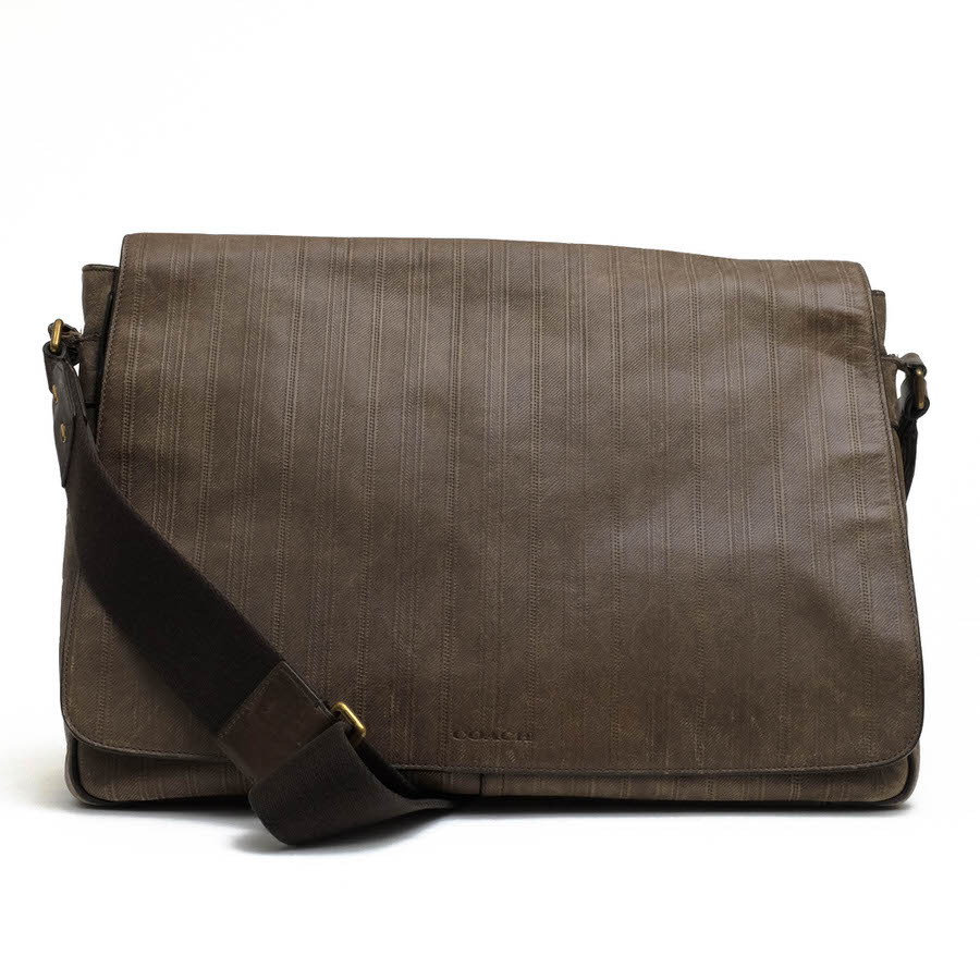 コーチ/COACH/70525 Bleecker Embossed Ticking Stripe Courier Bag ブリーカー エンボスド クーリエ バッグ ショルダーバッグ 【中古】 ｜ブランディング２号店