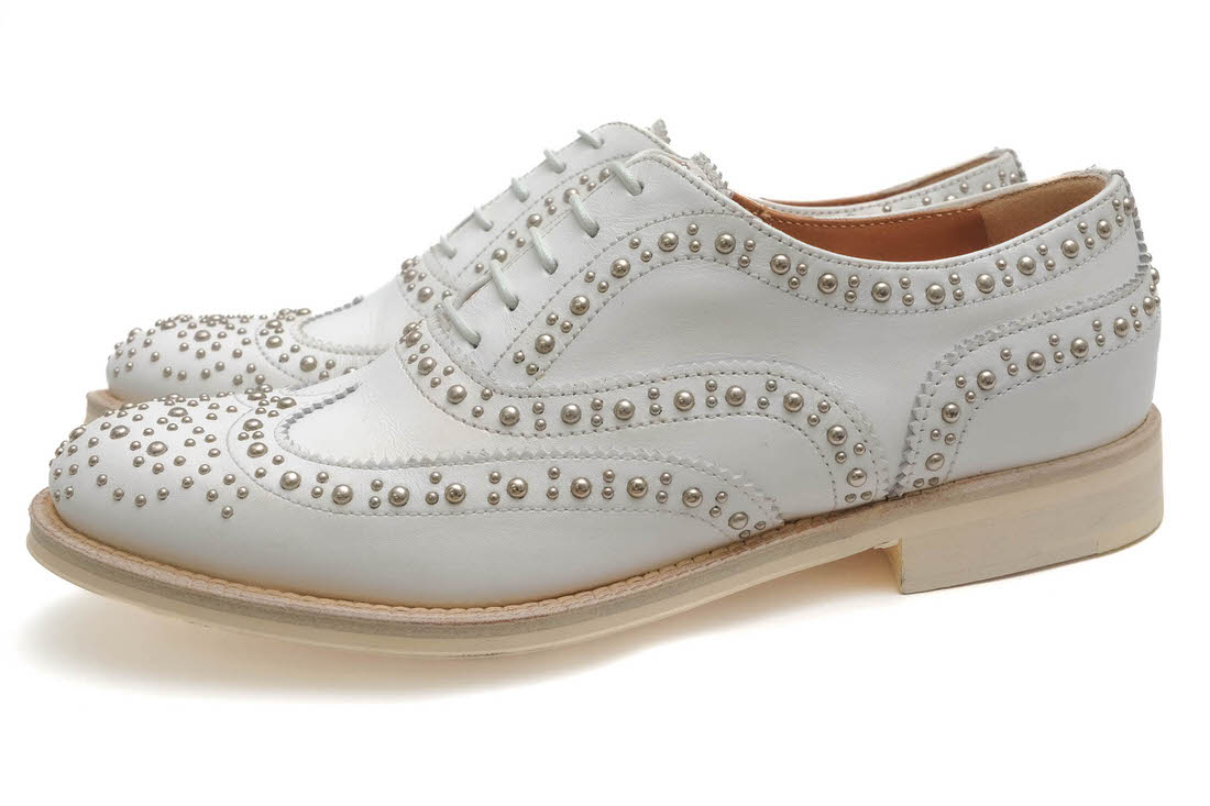 教会堂/Church\u0027s/8763/01 BURWOOD MET 2 WHITE PRESTIGE CALF バーウッド 商行為シューズ 【中古】