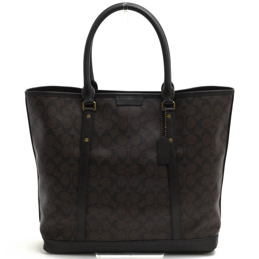 COACH ブリーカー ハーネスレザートートバッグ 黒 × 濃茶 COACH - コーチ／COACH バッグ ブリーフケース ビジネスバッグ