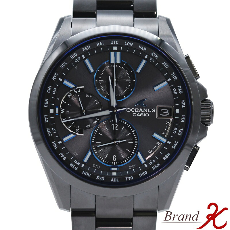 【 CASIO / カシオ 】 OCEANUS Classic Line / オシアナス クラシック ライン OCW-T2600B -1AJF タフソーラー 電波 ブラック 黒文字盤 デイト クロノグラフ ソーラー チタン 腕時計 箱 ケース 説明書 保証書 【 中古・美品 】【 送料無料 】 BRAND K 浜町店 44,880円