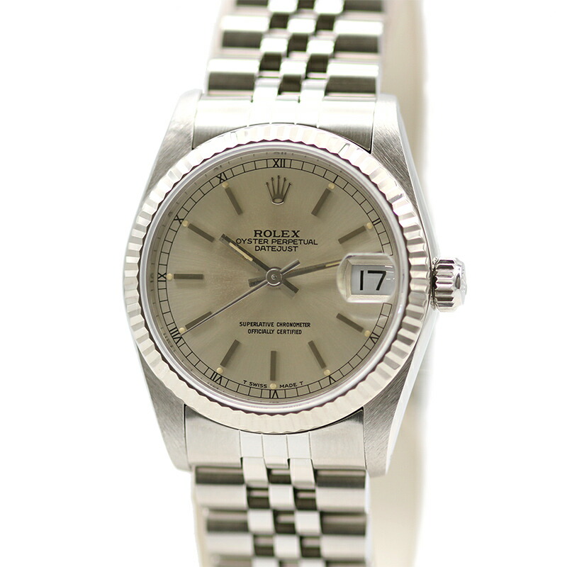 浦上店【ROLEX/ロレックス】DATEJUSTボーイズデイトジャスト68274R番SSK18WGホワイトゴールドシルバー文字盤AT自動巻Cal.2135ユニッセックス腕時計箱ケース説明書点検磨き仕上【中古】【送料無料】楽天