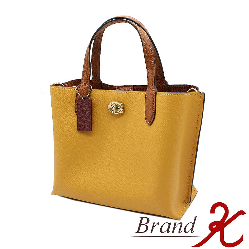 【 COACH / コーチ 】ウィロウ　トート 24　カラーブロック　C8561イエロー　ブラウン　2WAY　ハンドバッグ　クロスボディ　レディース　【中古品・美品】【送料無料】　BRAND K　浜町店｜Brand K 19,800円