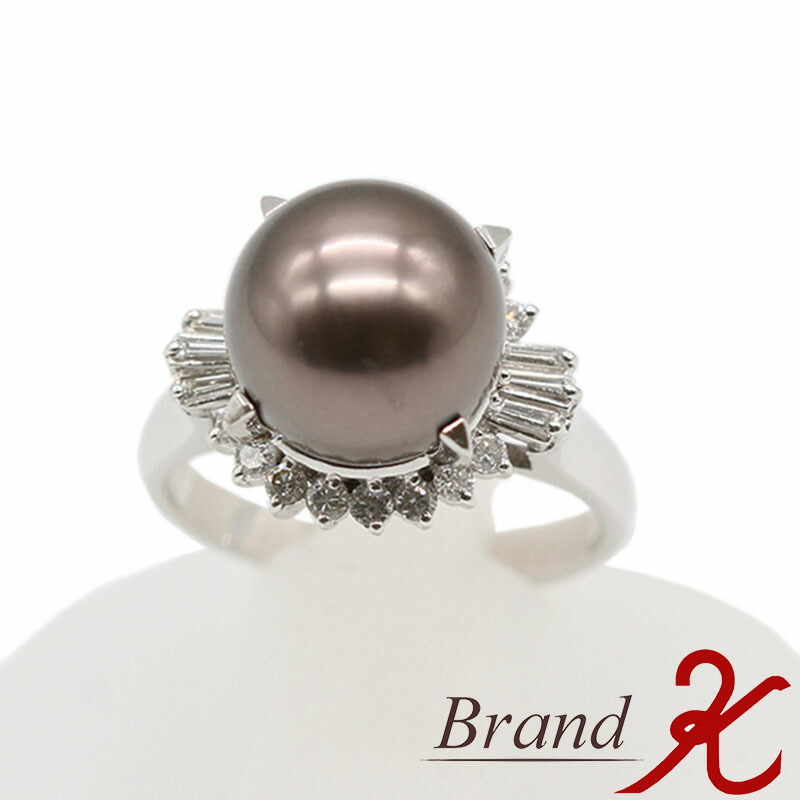 ♥大粒黒真珠♥ダイヤリング 楽天市場】TASAKI タサキ Pt950 ブラックパール12mm 黒真珠