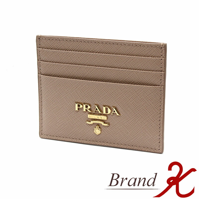 【美品】PRADA プラダ　サフィアーノレザー　名刺入れ　ゴールドプレート PRADA - プラダ カードケース 名刺入れ ゴールドロゴ パスケース