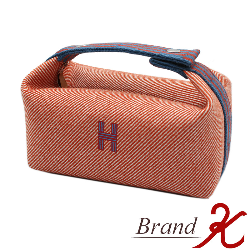 【 HERMES / エルメス 】\u003cBR\u003eブリッド ア 黒いことPM Hナッテ\u003cBR\u003e H103640M01 赤いこと×青碧 合切袋\u003cBR\u003eハンドバック コスメポーチ 小入れもの\u003cBR\u003e羊毛 綿織物 レディース \u003cBR\u003e【 中古品・美品】【 貨物輸送無料 】 BRAND K 浜町店