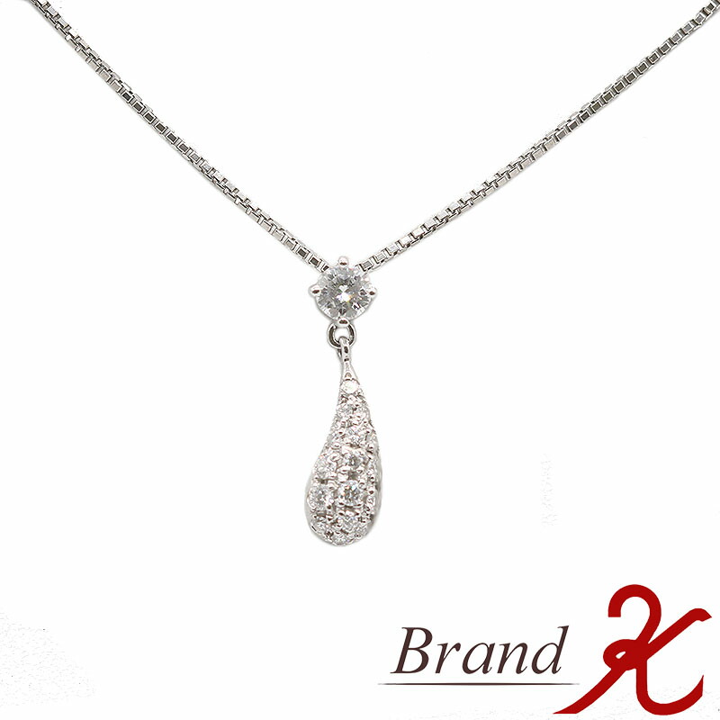 【 星の砂/ ほしのすな 】Pt900/Pt850 ダイヤモンド ネックレスD0.40ct プラチナ メレダイヤ 白金 ベネチアンチェーンしずく レディース 　ジュエリー アクセサリー【 中古品 】【 送料無料 】 BRAND K 浜町店｜Brand K