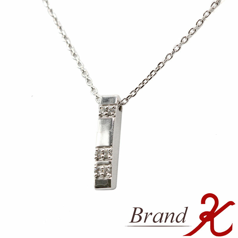 【 TASAKI / タサキ】 タサキ真珠 K18WG ダイヤモンド ネックレス ホワイトゴールド　ダイヤモンド0.1ct 18金 アズキチェーン ジュエリー レディース 【中古品・美品】【送料無料】 BRAND K　浜町店