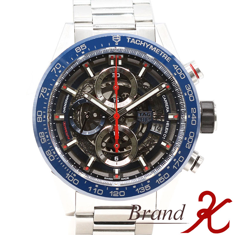 【 TAG HEUER / タグホイヤー 】\u003cBR\u003eタグホイヤー カレラ ホイヤー01\u003cBR\u003e 43粍 クロノグラフ CAR201T.BA0766  青味\u003cBR\u003e自動小銃一巻き ステンレス鋼 スケルトン文字記号盤 \u003cBR\u003e裏スケルトン メンズ ウオッチ\u003cBR\u003e【中古品・美品】【貨物輸送無料】 ブランド名K 浜町店