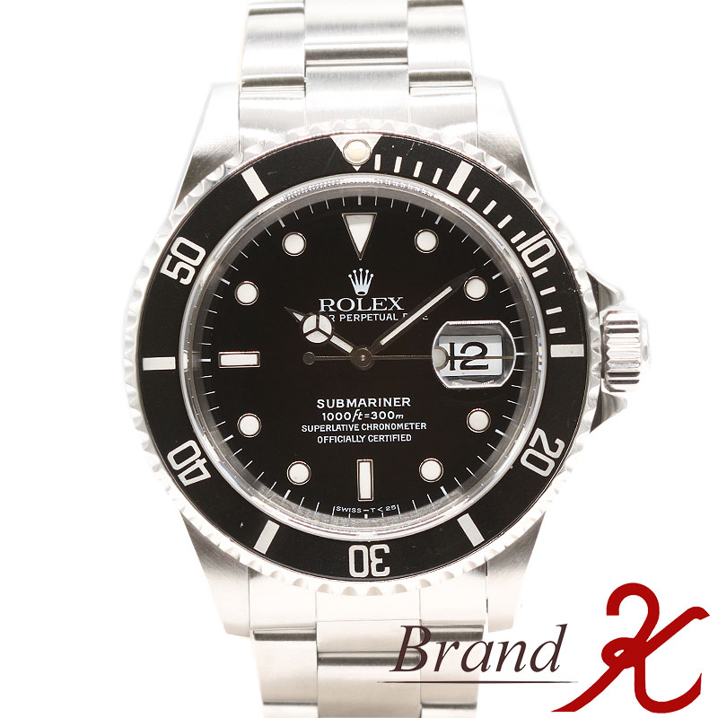 7月限定プライス♪【 ROLEX / ロレックス 】SUBMARINER /サブマリーナーデイト 16610U番（1997）黒文字盤 ブラック　自動巻き ステンレスオーバーホール済み 磨き仕上済み メンズ　腕時計【中古品】【送料無料】 BRAND K 浜町店｜Brand K
