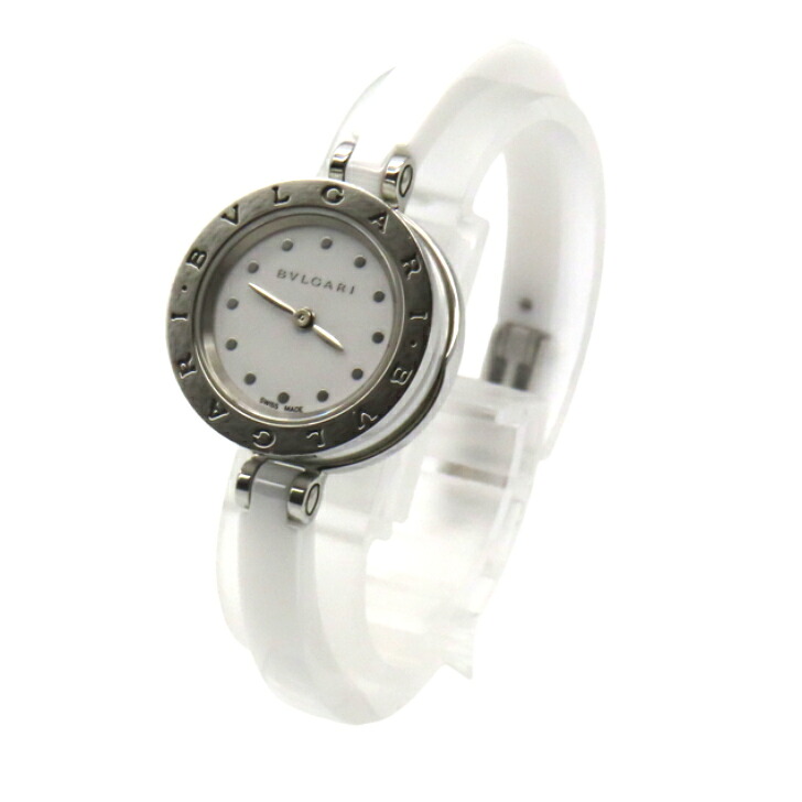 【本物引き受ける】BVLGARI ブル小峡谷 Bzero1 ビーゼロワン BZ23WSCC.S 石英 文字記号盤 白いこと 陶芸 レディース 3ヵ月引き受ける 貨物輸送無料 【中古品】