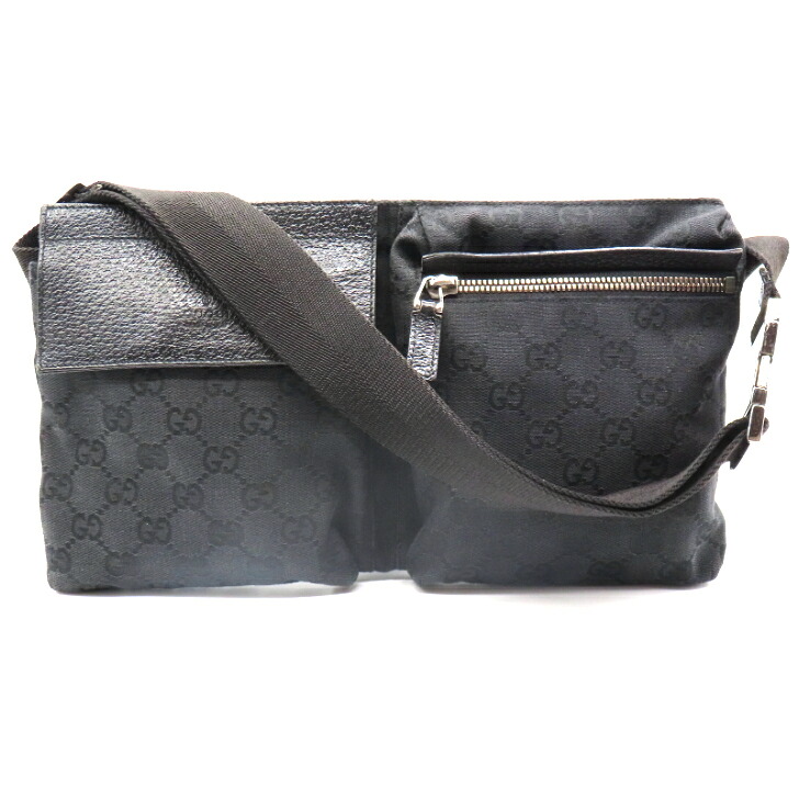 【本物引き請ける】GUCCI グッチ GG帆布 酉の方角御徒面子 上半身御徒面子 三尺帯御徒面子 28566 黒いこと なめし革 貨物輸送無料 【中古品】