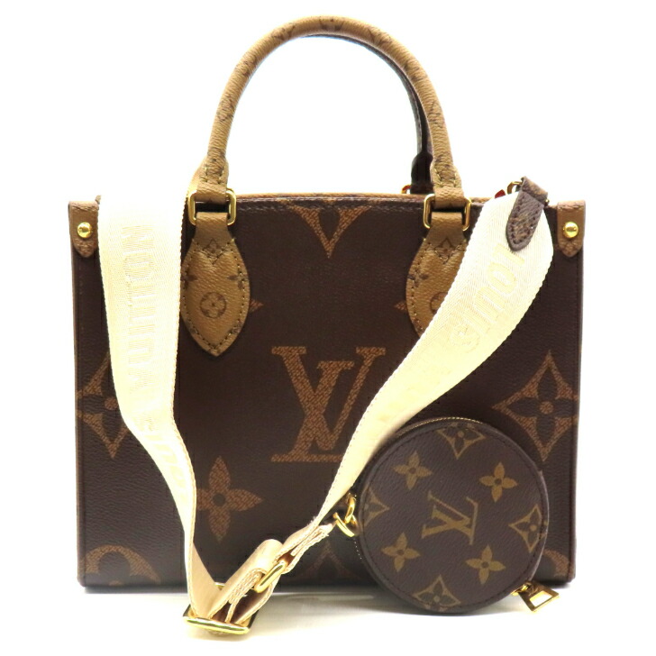 【本物引きうける】LOUIS VUITTON ルイ・ヴィトン オンザゴーPM モノグラム 逆さま M46373 トートバッグ ショルダーバッグ 一般受け レディース 貨物輸送無料 【中古品】
