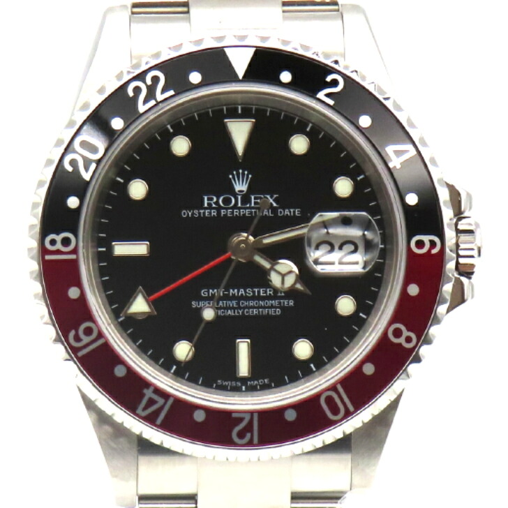 【本物保証】ROLEX ロレックス GMTマスター2 16710 D番 自動巻き 黒赤ベゼル 文字盤 ブラック メンズ 腕時計 送料無料 付属品あり 1年保証 【中古品】｜ブランド館　店
