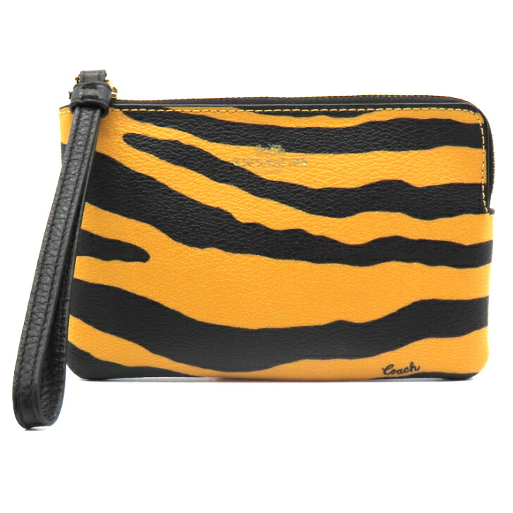 【本物保証】COACH コーチ ポーチ C7440 ハニー&times;ブラックマルチ レディース 送料無料 【中古品】｜ブランド館　店