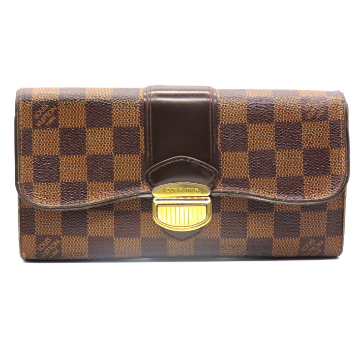 【本物言いはなつ】LOUIS VUITTON ルイ・ヴィトン ポルトフォイユ・システィナ 長紙入れ ダミエ N61747 レディース 貨物輸送無料 【中古品】
