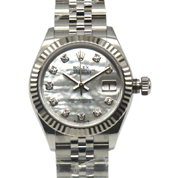 【本物保証】ROLEX ロレックス デイトジャスト28 279174NG ランダム 10Pダイヤ 自動巻き 文字盤 ホワイトシェル レディース 腕時計 送料無料 付属品あり 1年保証 【中古品】｜ブランド館　店