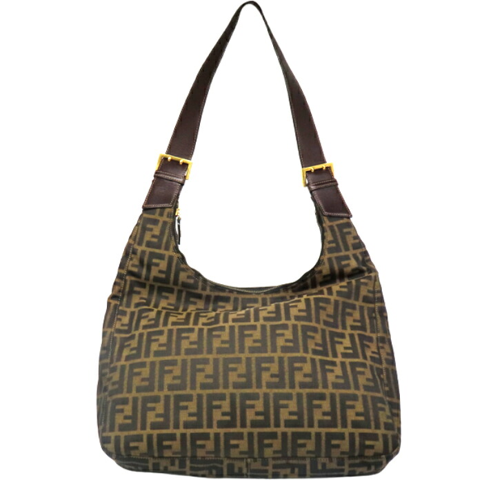 【本物保証】FENDI フェンディ ズッカ柄 ワンショルダーバッグ レザー キャンバス ブラウン レディース 送料無料 【中古品】|ブランド館 店
