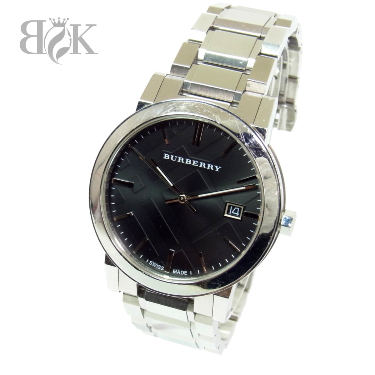 楽天市場】電池交換済 BURBERRY バーバリー BU9006 デイト シルバー PG
